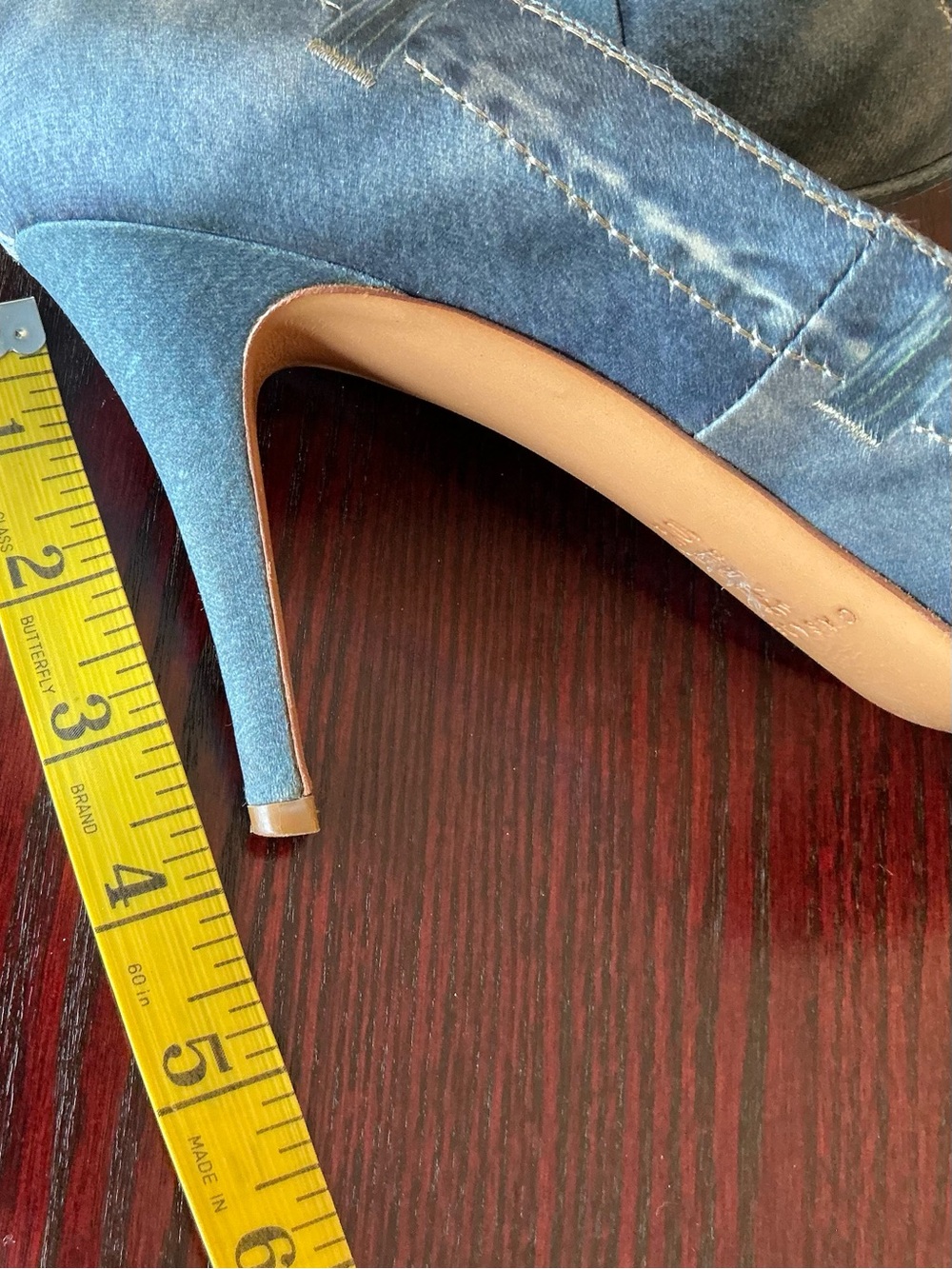 Denim Blue Pointed-Toe Stiletto Heels